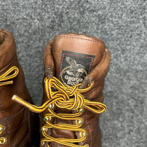Georgia Boot Lace To Toe Waterproof Work Boots Men's 11 Brown Leather Soft Toe - Picture 5 of 16